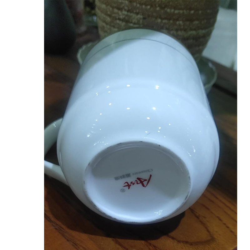 ZDET J系列陶瓷白色金钟骨瓷会议杯马克杯带盖