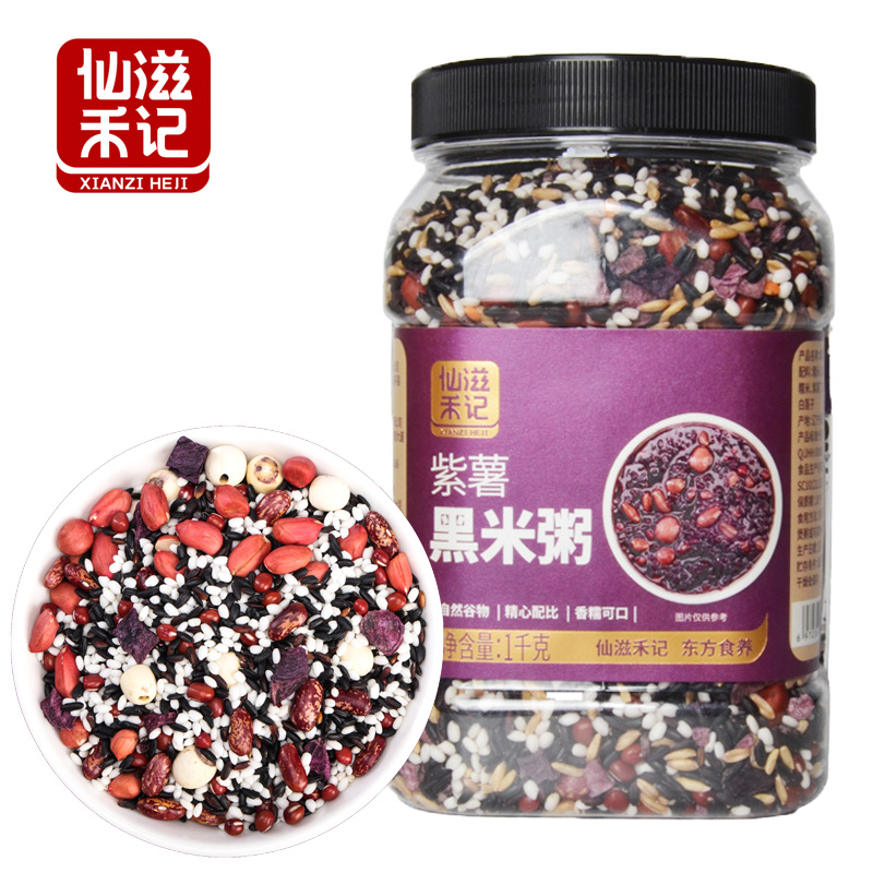 仙滋禾记 紫薯黑米粥 1kg/罐