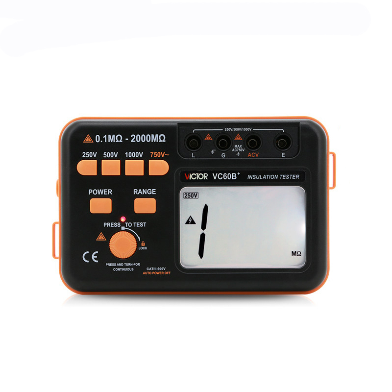 胜利绝缘电阻测试仪VC60B+数字兆欧表500v1000智能电工摇表绝缘表