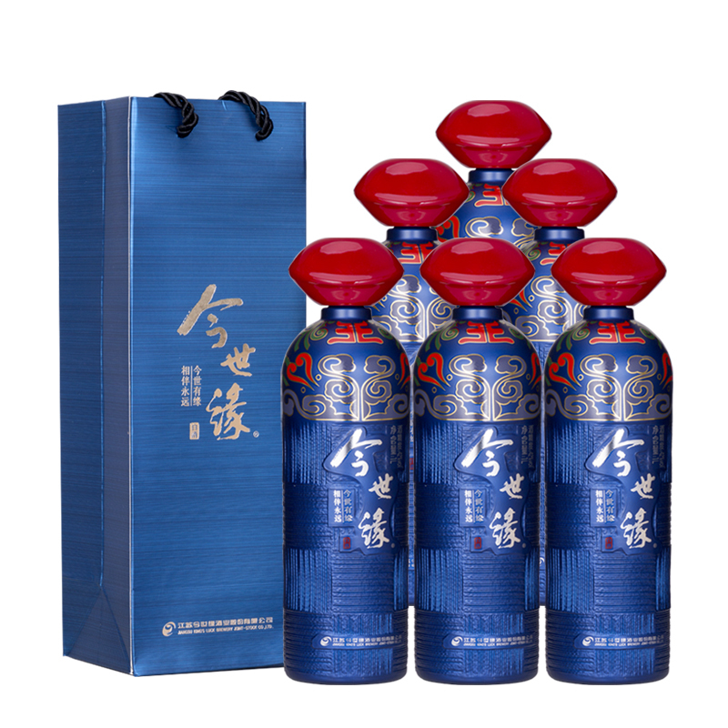 今世缘42度鸿运当头1L白酒整箱六瓶
