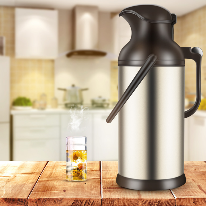 天喜热水瓶家用不锈钢保温瓶 本色2000ml