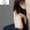 JiMi黑色无痛硅胶耳夹高级感锆石耳钉三角形无痛无耳洞耳饰夹耳式女