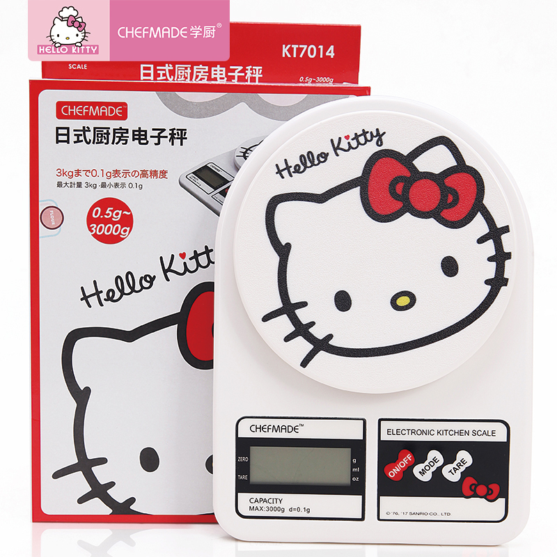 学厨 烘焙工具 蛋糕模具HELLO KITTY(凯蒂猫)正版授权日式电子秤厨房烘焙称 厨房工具KT7014
