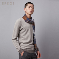 ERDOS 精纺圆领男士羊绒衫针织衫休闲百搭撞色设计