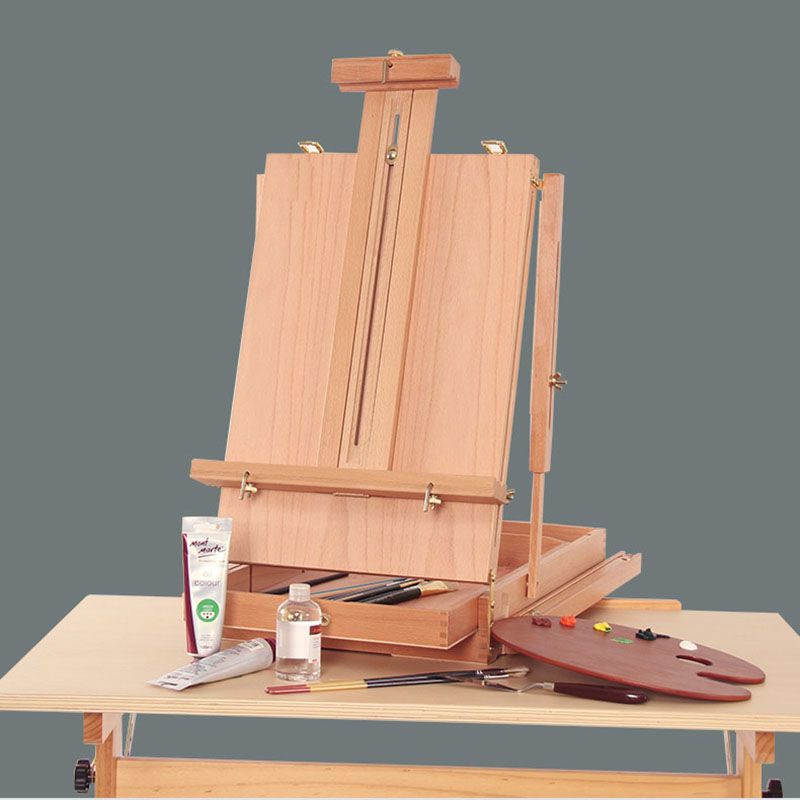 美术生专用画板画架油画箱三角架木质户外拉杆折叠便携素描支架式