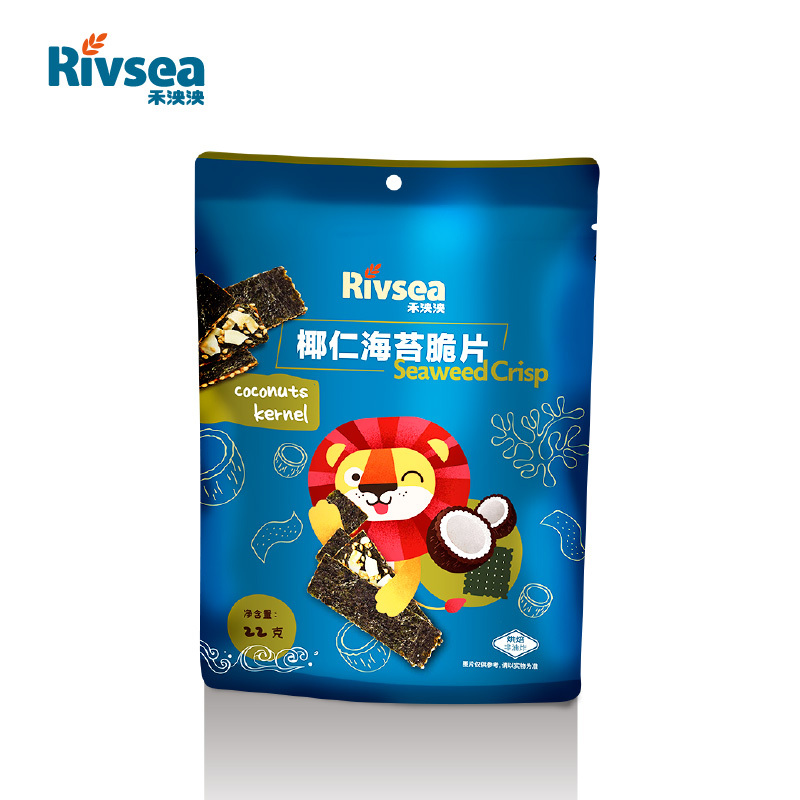 禾泱泱(Rivsea)椰仁海苔脆片22克 即食海苔儿童辅食零食 宝宝零食 点心