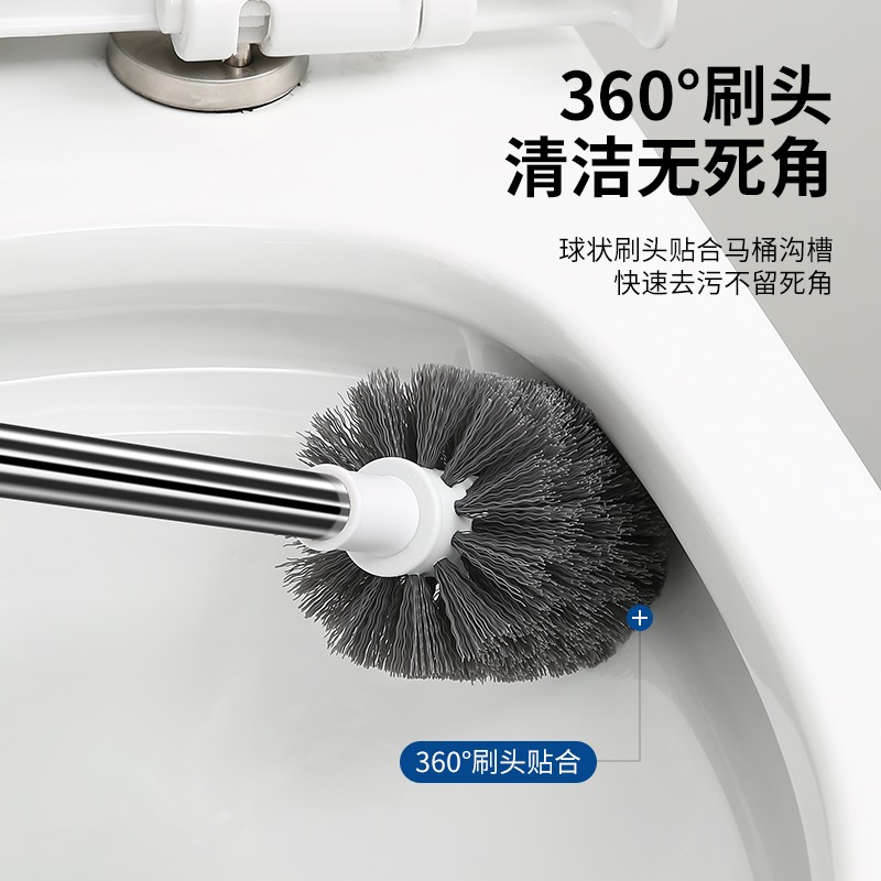 茶花LYNN马桶刷套装厕所清洁刷子卫生间洁厕刷加长不锈钢手柄马桶刷无死角高清大图