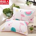 【南极人】一对装枕套卡通水洗棉成人枕头套单人卡通枕芯套48x74cm_97 48cmX74cm 西瓜【枕套一对装】
