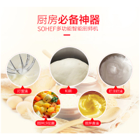 纳丽雅(Naliya)厨师机家用小型多功能奶盖机搅拌活面机打蛋器和面机全自动揉面机 5L1000黑色