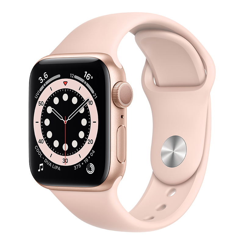 Apple Watch Series 6 44毫米 GPS版 金色铝金属表壳 粉砂色运动表带 智能手表