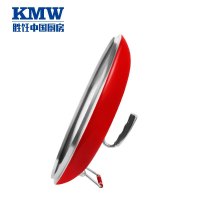 KMW绿鼎炒锅（中国红）Gpotl11-12 创新可立支架锅盖 304不锈钢加厚炒锅锅 少油烟防焦糊 32cm无涂层炒锅