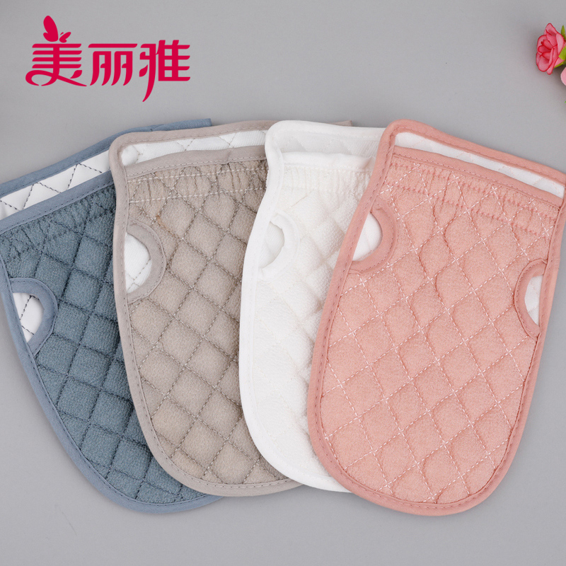 美丽雅(maryya) 菱格拇指沐浴手套1只装高清大图