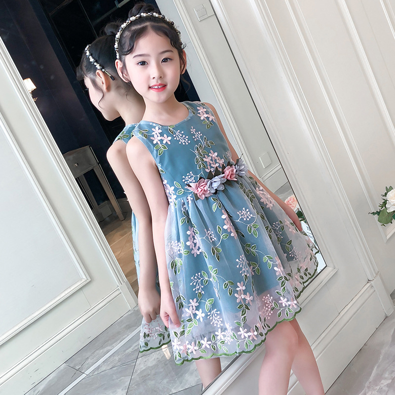 童装公主裙夏女童新款童装连衣裙女宝宝夏季裙子网纱裙跳舞裙