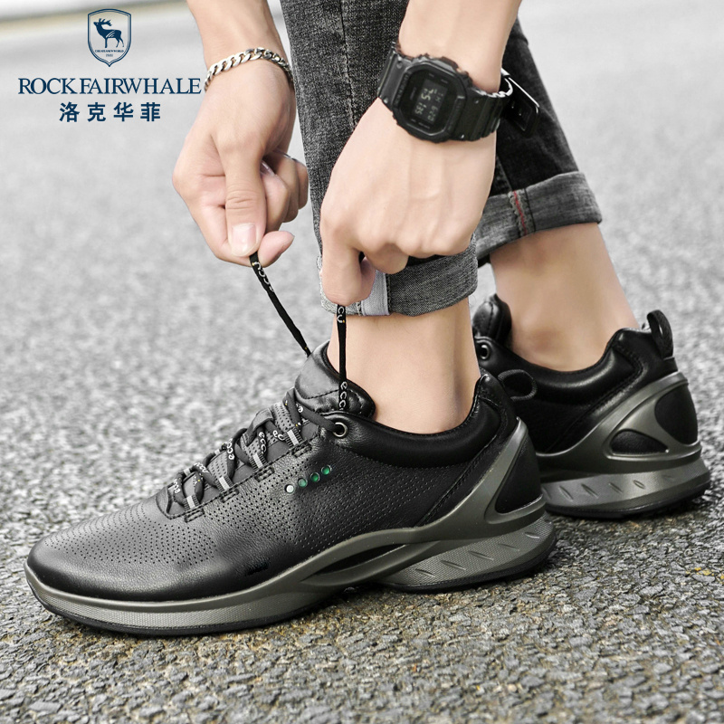 洛克华菲男鞋冬季新款男士真皮潮流运动皮鞋商务休闲鞋子男款