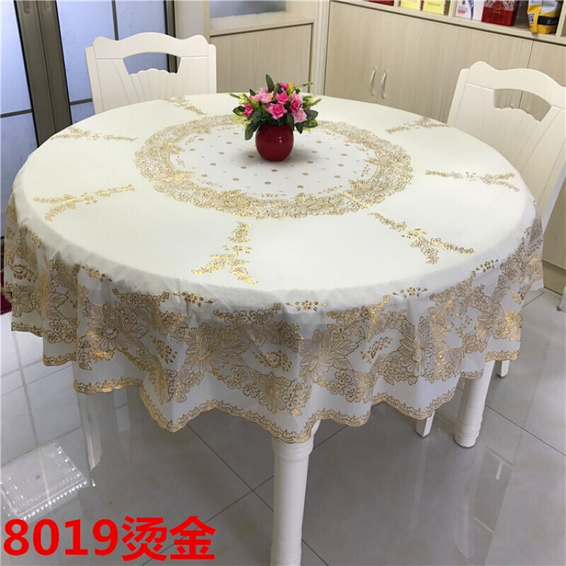 加厚圆桌桌布塑料大圆形餐桌布西餐桌布PVC防水防油防烫免洗