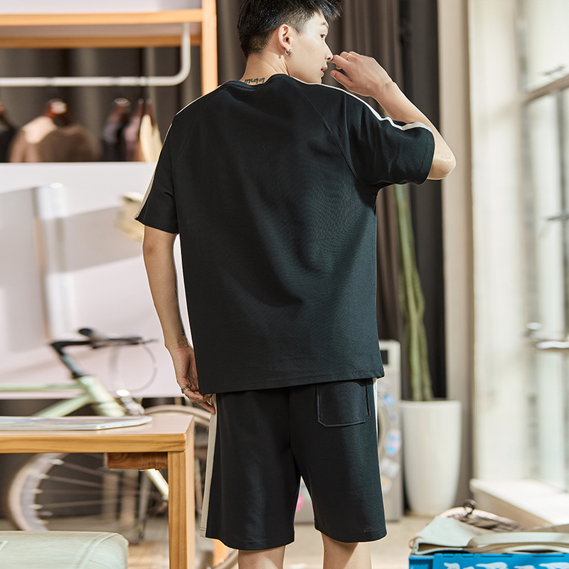 [2.5折价129元]史努比联名唐狮夏季新款运动休闲男户外男士短裤短袖潮