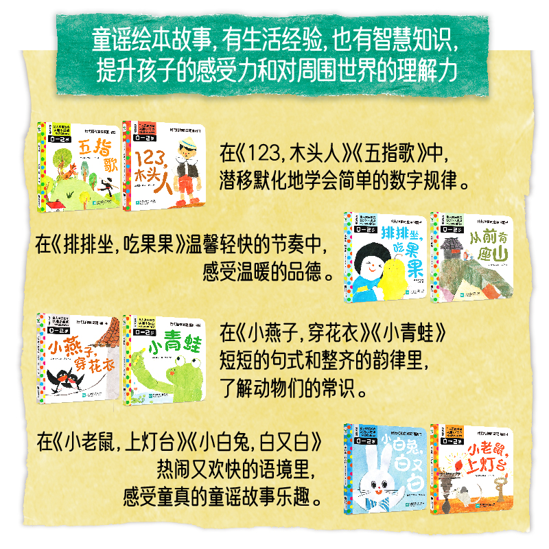 代代相传的童谣洞洞书.全8册 [正版]代代相传的童谣洞洞书 全八册 是一套以传统文化中的童谣为内容特色洞洞游戏绘本 适合高清大图