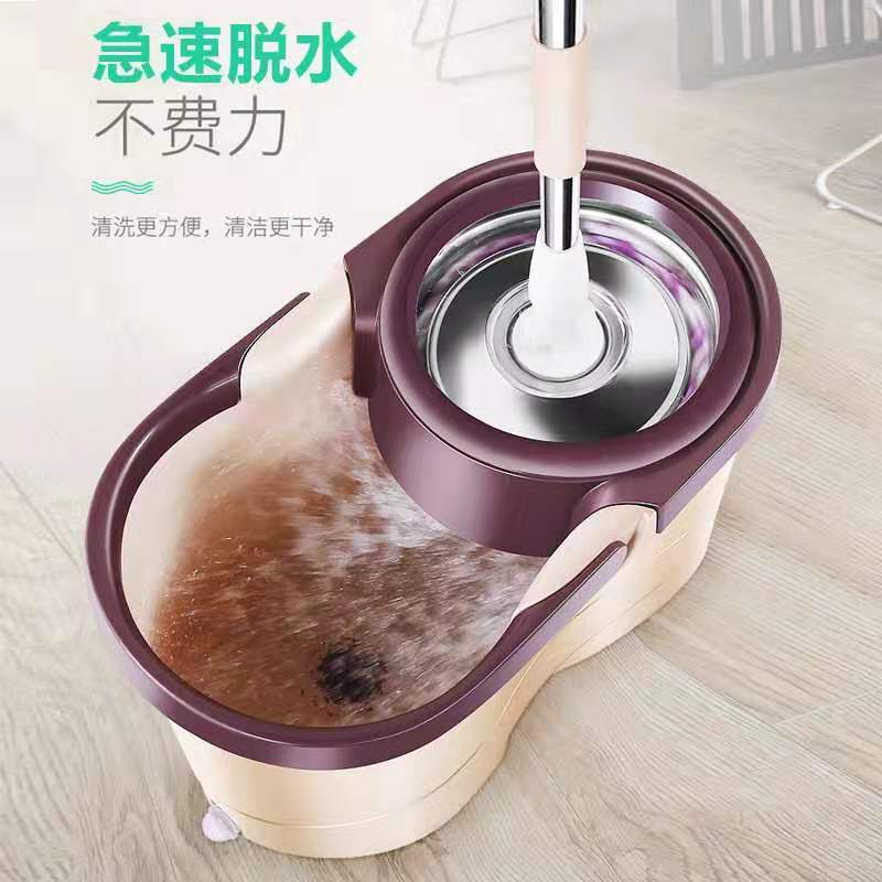 家用免手洗拖把懒人旋转拖把通用桶墩布桶拖地桶拖布桶2/5个拖头高清大图
