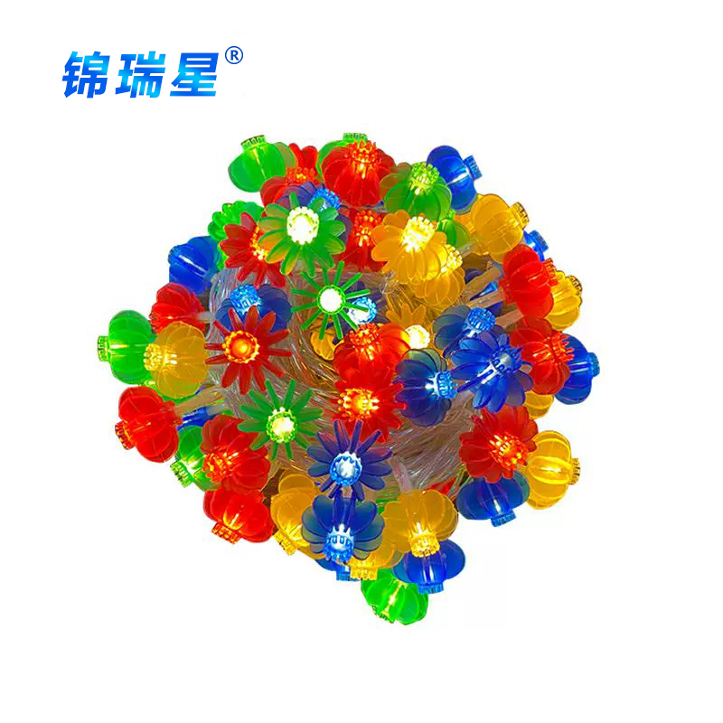 锦瑞星装饰彩灯红灯笼灯串加密插电款50m/个高清大图