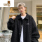 YANXU外套男2023年oversize美式高街复古hiphop潮牌痞帅大码夹克