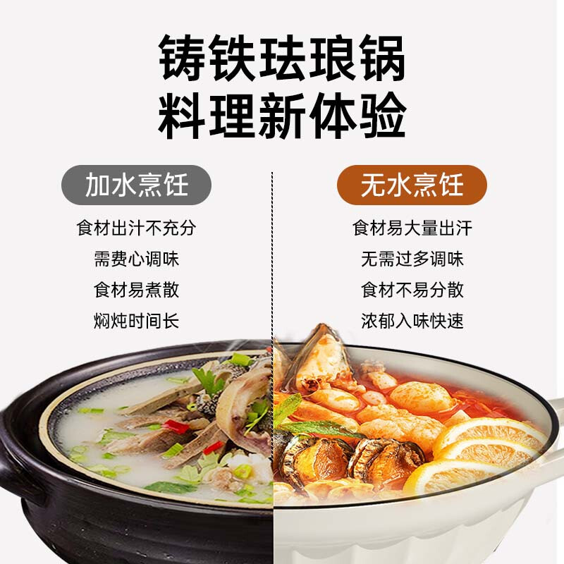 VELOSAN温仑山VE051布尼卡星白珐琅锅 27cm高清大图