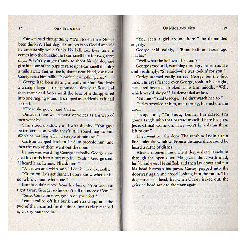[正版]人鼠之间 英文原版 Of Mice And Men 美版 约翰斯坦贝克John Steinbeck 诺奖得主作高清大图