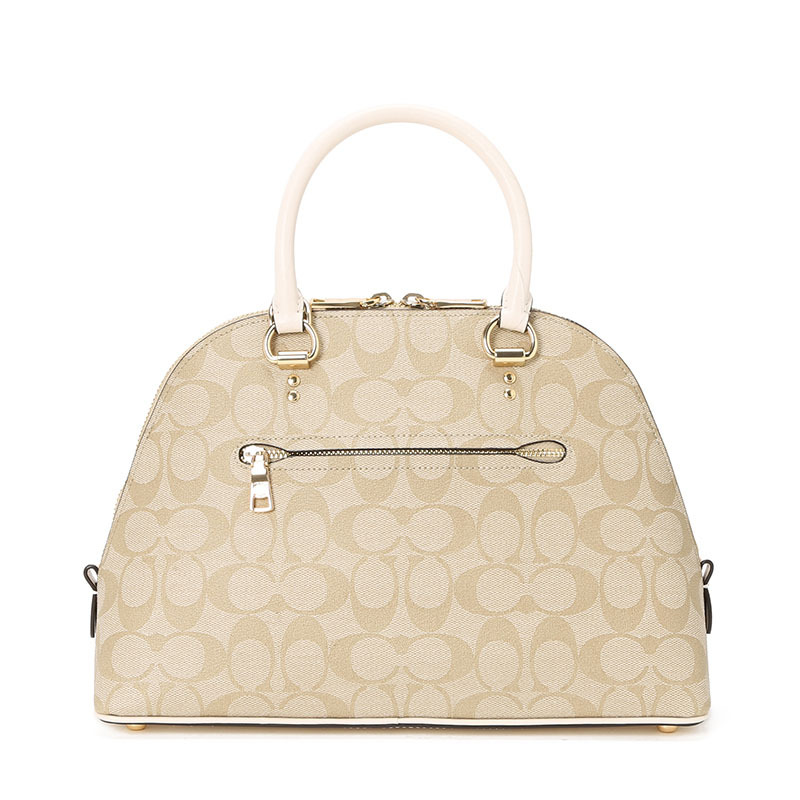 COACH 蔻驰 女包 SIERRA SATCHEL 贝壳包 单肩包 斜挎包 字母马车标织物F2558金扣