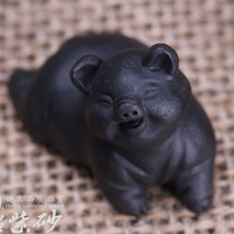 [子冶]欢天喜地 小猪 茶宠 紫砂摆件 茶具 宜兴紫砂 手工 正品