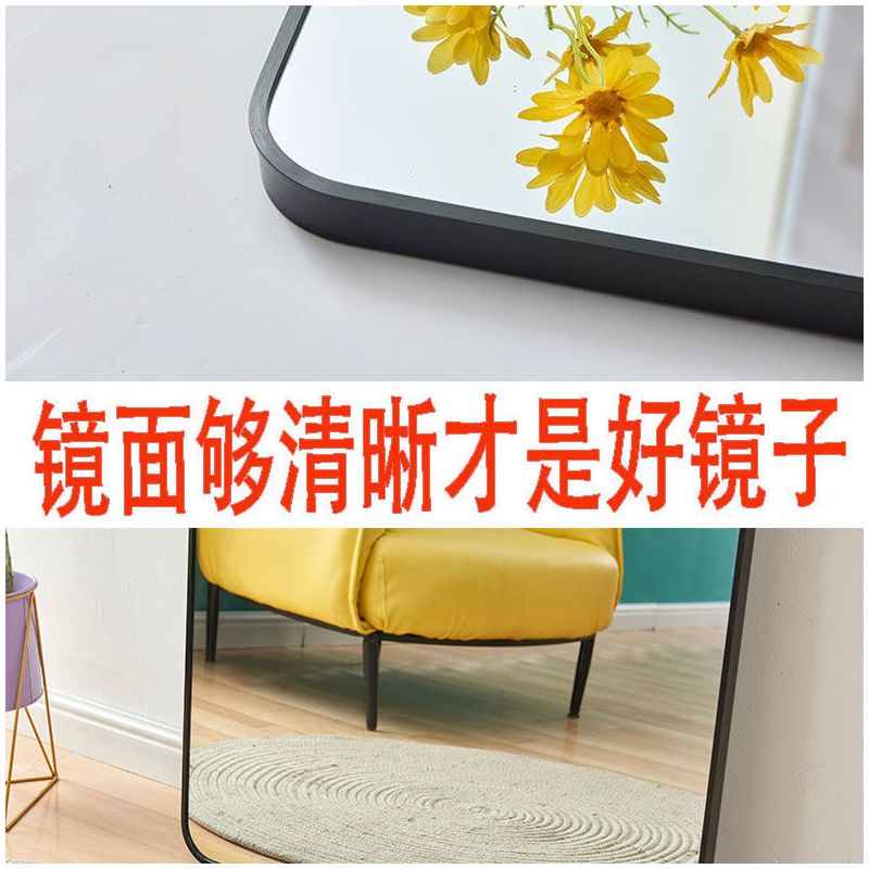 弧形穿衣镜显瘦镜立体镜子全身落地镜白美颜服装店试衣镜拱形镜