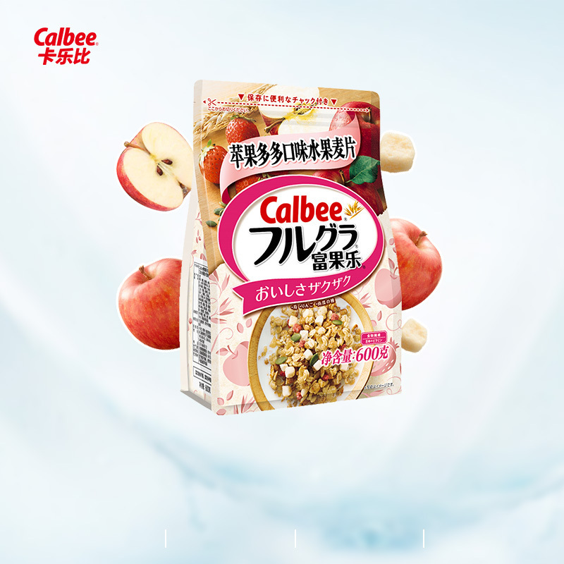 [苹果粒多多]卡乐比(Calbee)即食麦片 苹果多多口味600g 谷物早餐 方便速食 水果坚果麦片 代餐 日本进口