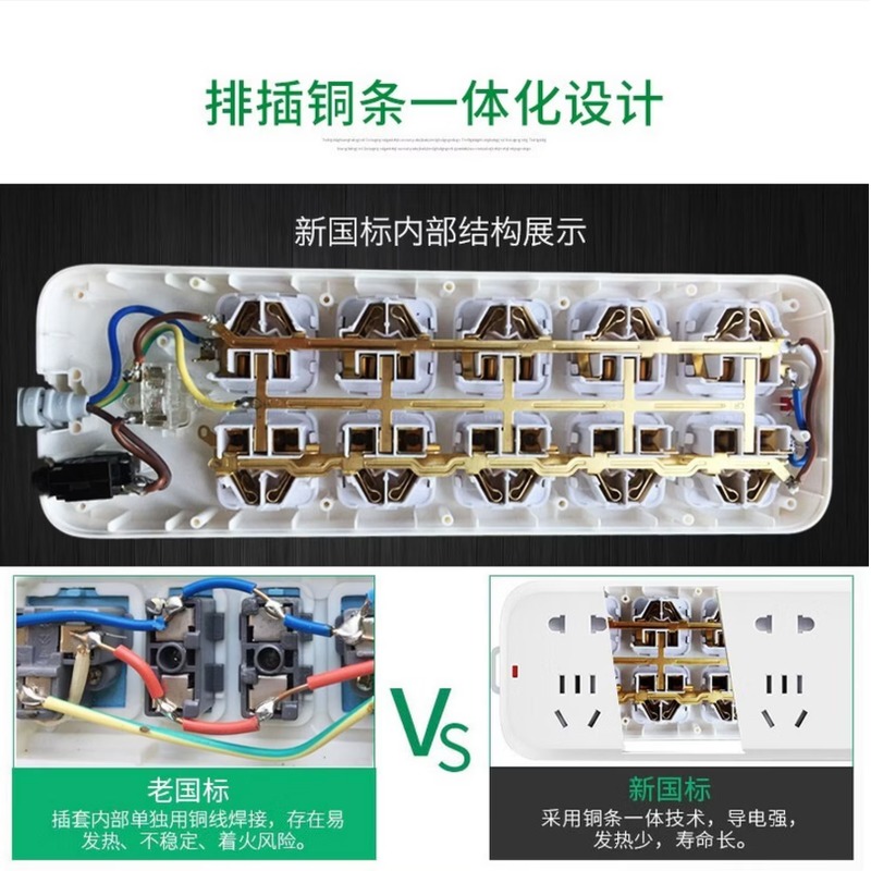 公牛 313(S)吸塑装延长线插座(定做/6321)3*1.0,5m,6H高清大图