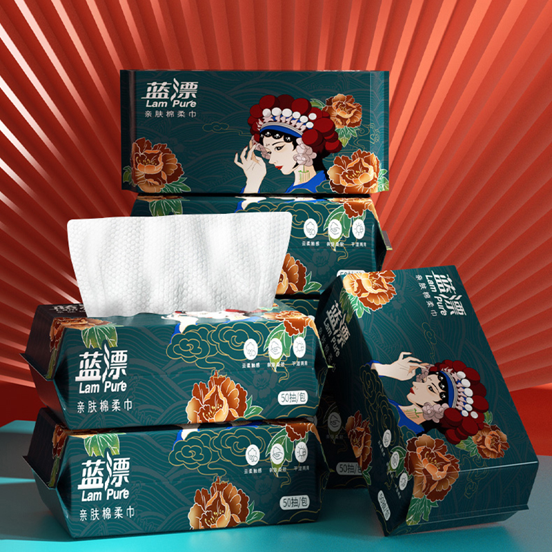 棉柔巾洗脸巾擦脸一次性加大加厚绵柔巾婴儿抽取式洗面巾干湿两用高清大图