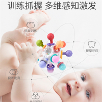婴儿玩具智扣0一1岁宝宝磨牙胶曼哈顿手抓球抓握训练摇铃