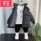 可莉允男童加绒棉服2022新款洋气小男孩宝宝冬装棉袄儿童冬季棉衣厚外套