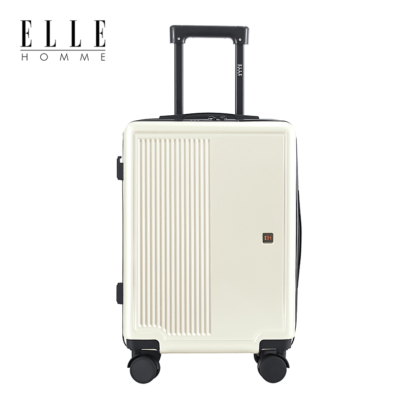 ELLE HOMME EH20182622 带杯架大容量万向轮拉杆箱 26寸象牙白