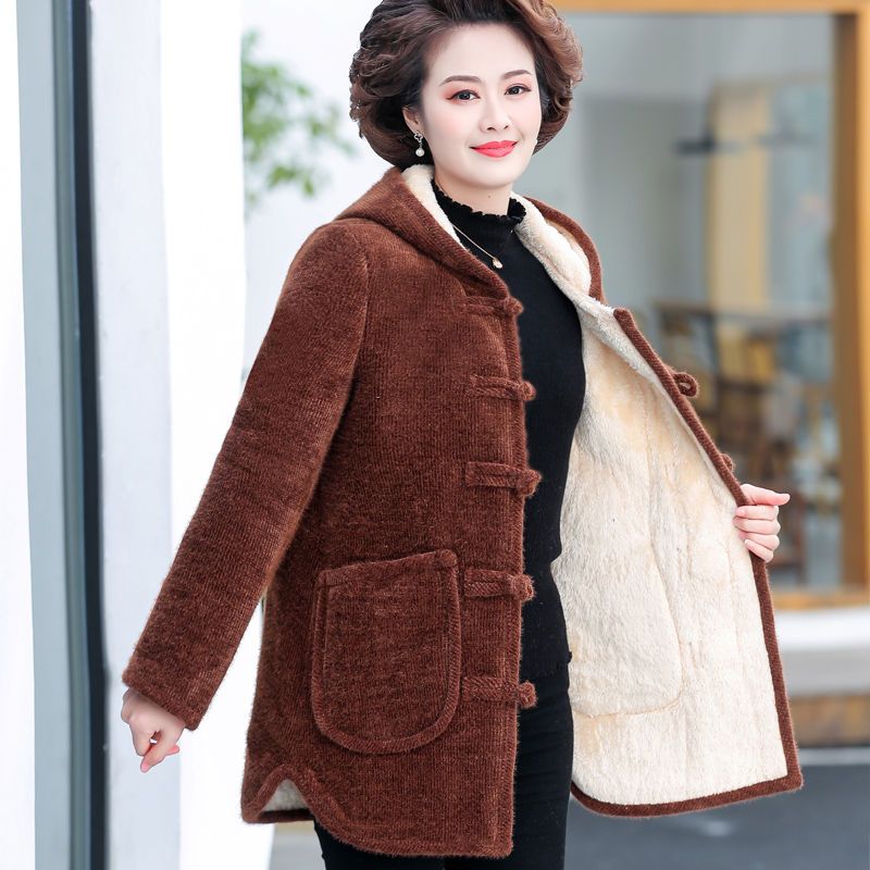 加绒加厚中老年冬装棉衣女棉服中年妈妈装保暖外套水貂绒洋气棉袄