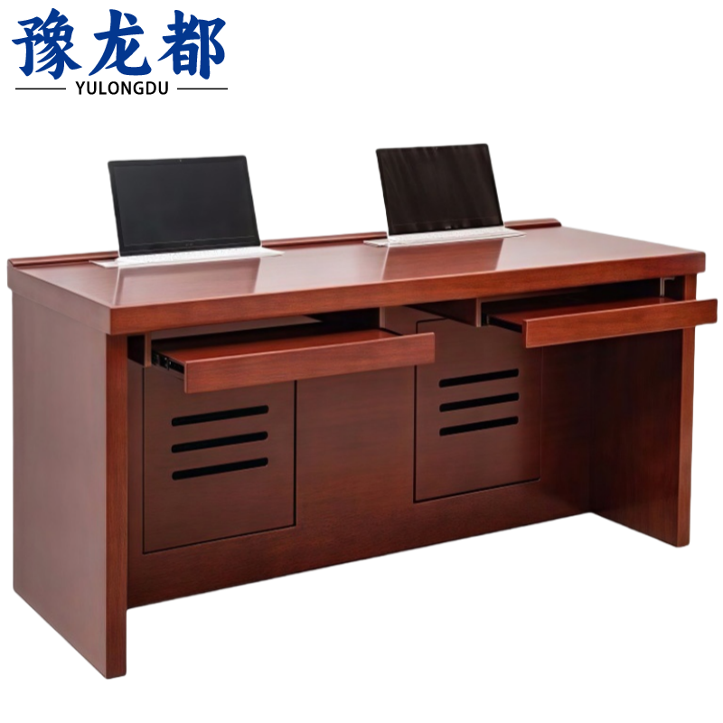 豫龙都升降电脑桌双人位高清大图