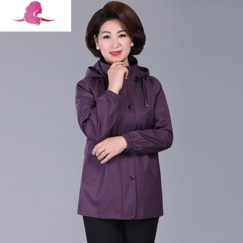 艳如飞中老年春装外套女洋气妈妈风衣休闲女装春秋奶奶装60岁50女士