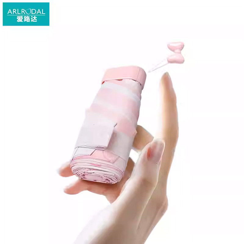 爱路达 扁六折黑胶防晒雨伞迷你遮阳伞 AL35T/把高清大图