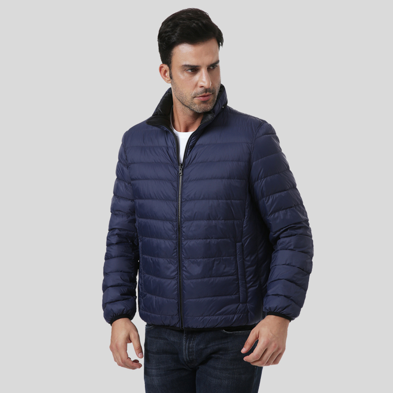 luxurylane男士羽绒服轻薄两面穿白鸭绒羽绒服