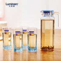 Luminar乐美雅(Luminarc)水具套装5件套八角壶凝彩玻璃水杯水具水壶冷热水壶1.1LJ5263不保温