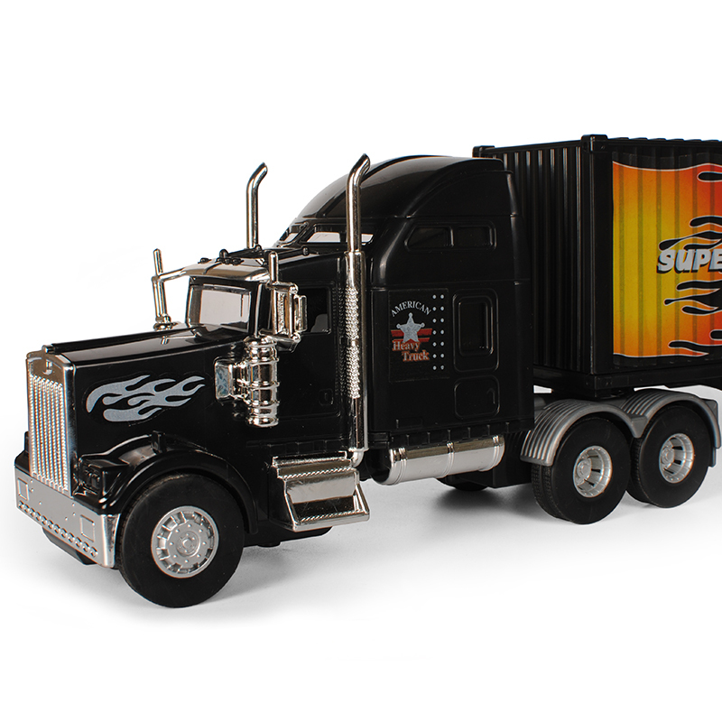 大号惯性工程车货车大卡车模型集装箱运输美式货柜车男孩儿童玩具