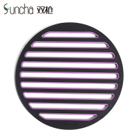 双枪(Suncha) 圆形餐桌合金硅胶隔热垫子套装 锅垫碗垫盘子垫餐垫 防水防烫防滑垫 高贵紫色DZ1131-P