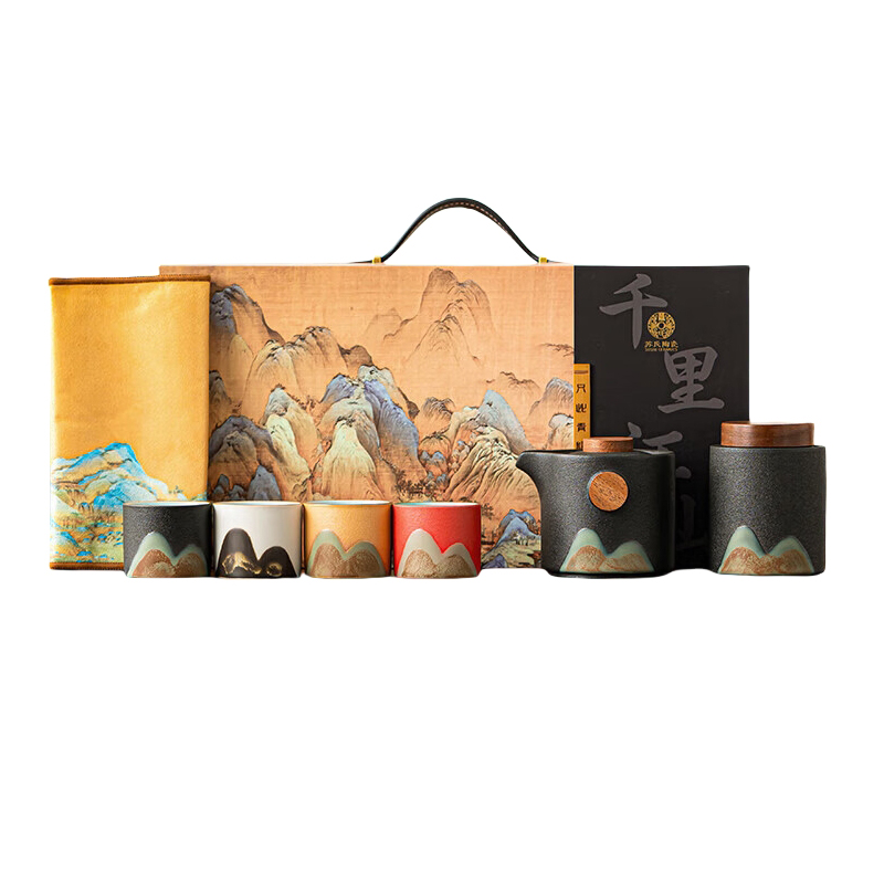 苏氏陶瓷/SUSHI CERAMICS J0973 千里江山云舒壶套装禅黑 (单位:套)