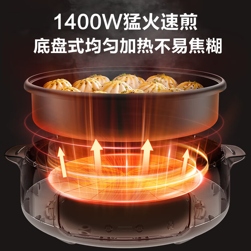 苏泊尔(SUPOR)电饼铛家用 单面煎饼锅 烙饼锅早餐机煎烤机电火锅多功能 两档火力 60mm加深 JT30A818高清大图
