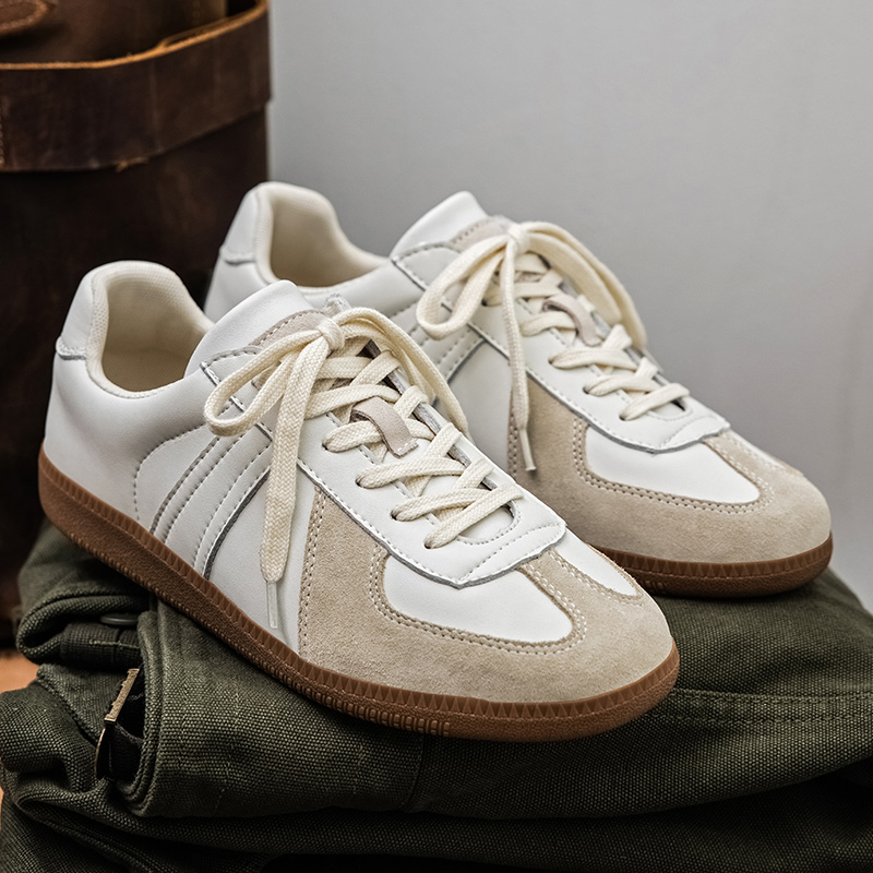 ideamini德训鞋男夏季透气大码复古小白鞋皮鞋日系休闲板鞋小众运动