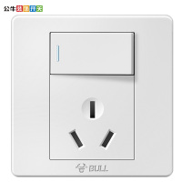 公牛(BULL) 开关插座 带开关插座三孔电源插座面板86型16A大功率G07E204A