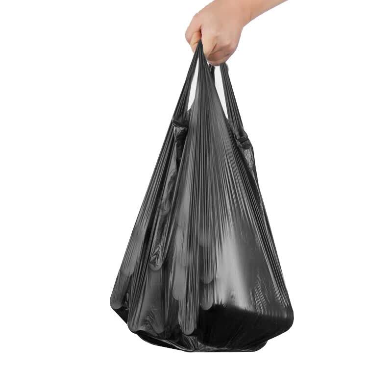 科力邦(Kelibang)KB1002-J4 背心手提式垃圾袋 一次性100只装 45*60cm/5卷双面2丝 商用黑色高清大图