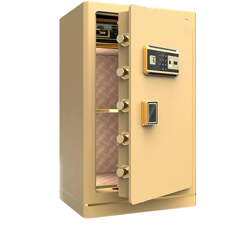 迅迈 金色80CM办公大型保险柜保险箱指纹电子密码银行珠宝保管箱防盗全钢防火保险柜