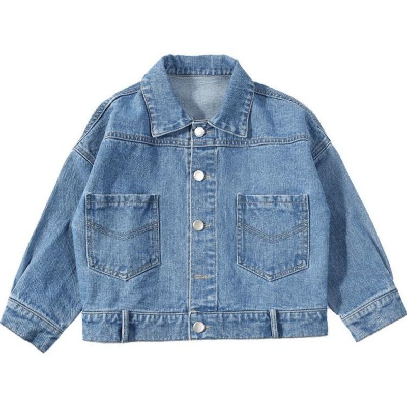 儿童牛仔外套蓝色春秋款牛仔服中大童洋气童装男童牛仔衣潮蓝色牛仔